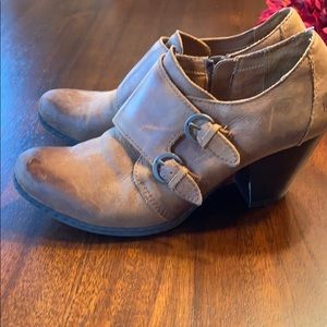 B.o.c.  Brown leather booties.